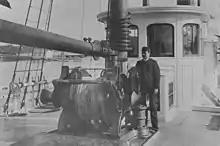 Hoist and winch on Fish Hawk, used by Commissioner Spencer Fullerton Baird and Professor Addison Emery Verrill in exploration of the New England coast, c. 1885.