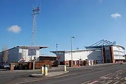 Exterior of the Racecourse Ground, seen from the street
