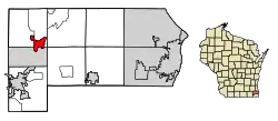 Location of Waterford in Racine County, Wisconsin.