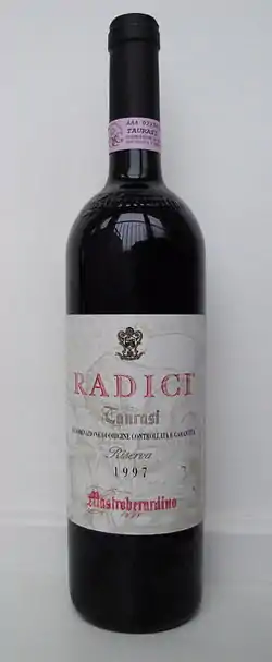 A bottle of Taurasi Riserva from producer Mastroberardino