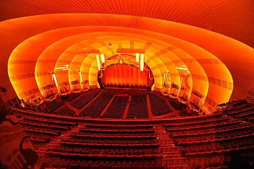 Auditorium and stage of Radio City Music Hall in New York City, N.Y. (1932)