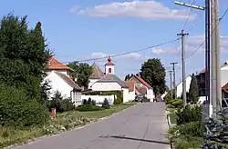 View towards the Church of the Fourteen Holy Helpers