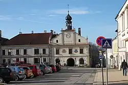 Town square with the town hall