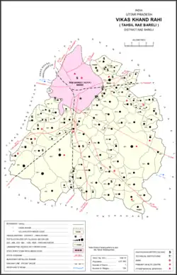 Map showing Khagipur Sandwa (#482) in Rahi CD block