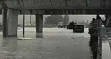 Photo of a badly flooded road.