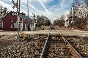 Railroad tracks running through Catlett