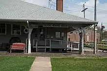 This image shows the front entrance to the Railroad Memories Museum.