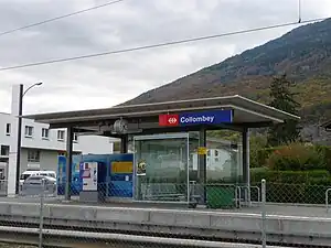 Canopy-covered shelter on a platform