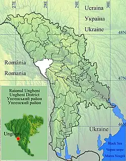 Todirești is located in Ungheni