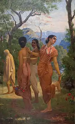 Shakuntala by Raja Ravi Varma (1870). Oil on canvas.