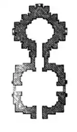 temple plan for twin spires of a temple