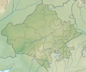 Location of Nakki lake within Rajasthan
