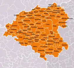 Location of Rakovník District