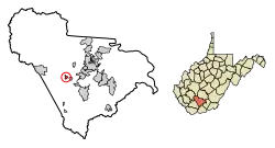 Location of Lester in Raleigh County, West Virginia.