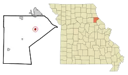 Location of New London, Missouri