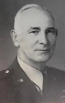 Black and white 1941 head and shoulders photo of Major General Ralph McT. Pennell in dress uniform, facing to his left, looking to his right