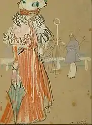 Female Figure in Red, c. 1900