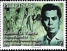 A postage stamp bearing the image of the National Artist Ramon Valera