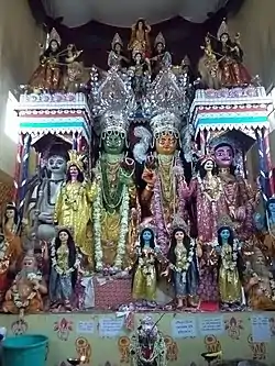 Idols of Rama, Sita and other deities at the Rama Mandir in Ramrajatala.