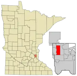 Location of the city of Arden Hillswithin Ramsey County, Minnesota