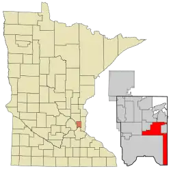Location of the city of Maplewoodwithin Ramsey County, Minnesota