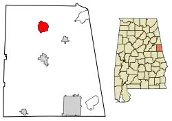 Location of Morrison Crossroads in Randolph County, Alabama.