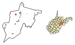 Location of Womelsdorf (Coalton) in Randolph County, West Virginia.