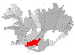 Location of the Municipality of Rangárþing ytra