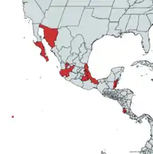 Range of "Sebastiania pavoniana"