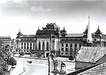 Yangon City Hall in 1945, after World War II