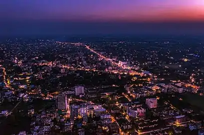 Aerial view of Rangpur from the Begum Rokeya University