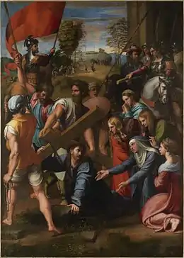 Raphael painting of Christ Falling on the Way to Calvary from 1514 to 1516