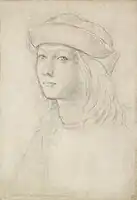 Probable self-portrait drawing by Raphael in his teens