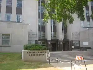 Lower view of Rapides Parish Courthouse in Alexandria