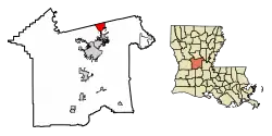 Location of Ball in Rapides Parish, Louisiana.