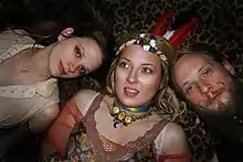 New York musical ensemble Rasputina. From left to right, Sarah Bowman, Melora Creager, Jonathon TeBeest (2007).