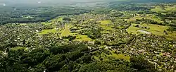 Rastinėnai village as seen from a plane.