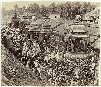 Chariot procession in Madurai in 1872.