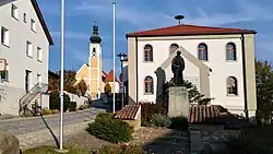 Town hall and the Church of Saint Nicholas