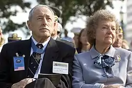 General Davis and his wife at the ceremony commemorating the 50th anniversary of the Korean War in 2000.