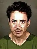 A mugshot of actor Robert Downey Jr in 2001