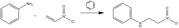 Reaction of nitroethylene and aniline