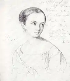 Rebecka Mendelssohn, 1823, by Wilhelm Hensel