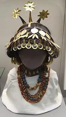 Reconstructed headgear of Puabi, the First Dynasty of Ur, circa 2500 BC, Early Dynastic period III