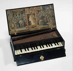 The Rectangular Octave Virginal was built circa 1600 and is a highlight of the collection