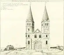 The west front of St Mary's Church in 1781