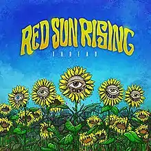 An image of sunflowers with eyes against a blue sky. The band name and album title appear above in yellow and white respectively.