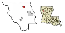 Location of Hall Summit in Red River Parish, Louisiana.