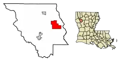 Location of Martin in Red River Parish, Louisiana.