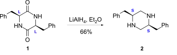 Reduction of the carbonyl groups of 2,5-DKPs